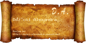 Décsi Alexandra névjegykártya