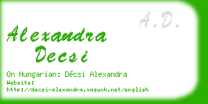 alexandra decsi business card